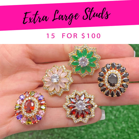 15 aretes extragrandes ($6.67 cada uno) por $100 en capas de oro