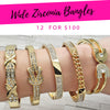 12 brazaletes anchos de zirconio ($8.33 cada uno) por $100 Gold Layered