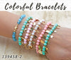 20 pulseras coloridas en capas de oro ($5.00) c/u