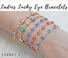 25 Ladies Lucky Eye Bracelets in Gold Layered ($4.00) ea