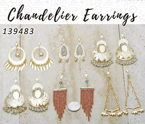 25 aretes tipo candelabro en capas de oro ($4.00) c/u