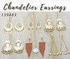 25 aretes tipo candelabro en capas de oro ($4.00) c/u