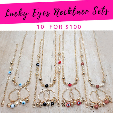 10 juegos de collares Lucky Eye ($ 10.00 cada uno) por $ 100 Gold Layered