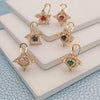 24prs Pendientes Omega Lock CZ mixtos en capas de oro ($4.16) c/u