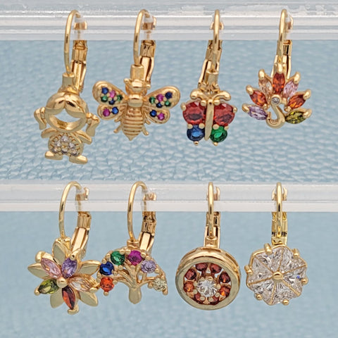 30prs de Dainty CZ Leverback Aretes en capas de oro ($3.33) c/u