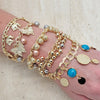 15 pulseras gruesas de dijes en capas de oro de verano ($6.67) c/u