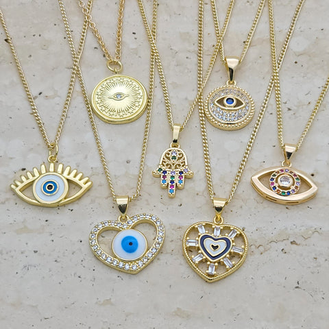 25 collares de buena suerte ($4.00 cada uno) por $100 en capas de oro