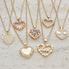Collar de corazón de 25 CZ ($ 4.00 cada uno) por $ 100 en capas de oro