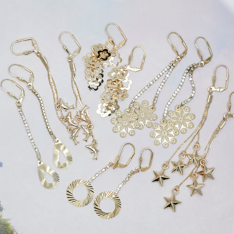 Kit de paquete de 30 aretes largos ($3.00 c/u) Estilos mixtos surtidos