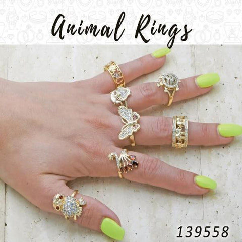 20 Animal Zirconia Rings in Gold Layered ($5.00) ea