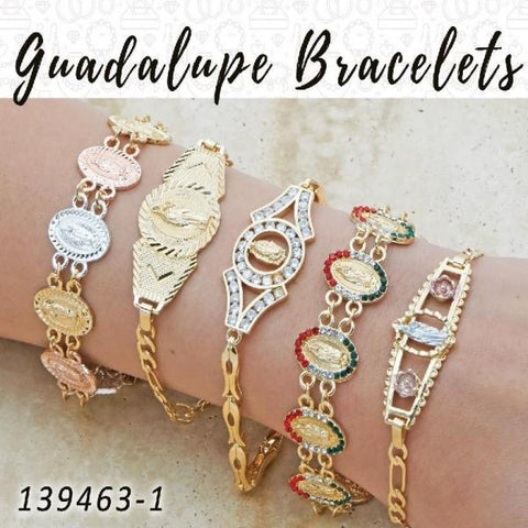 15 Brazaletes Guadalupe en Oro Laminado ($5.00) c/u