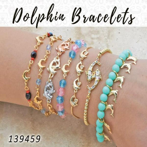 20 brazaletes de delfines en capas de oro ($5.00) c/u