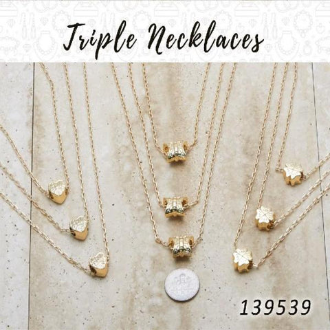 15 collares de tres capas en capas de oro ($6.67) c/u