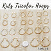 50prs of Kids Tricolor Hoops (10mm-15mm) in Gold Layered ($2.00) ea
