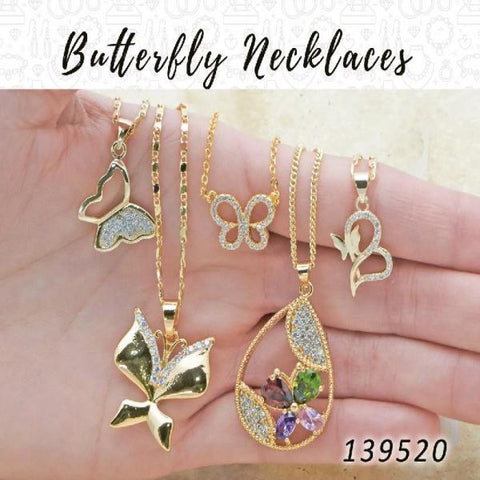 25 collares de mariposa en capas de oro ($4.00) c/u
