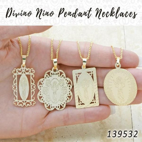 25 collares colgantes Divino Nino en capas de oro ($4.00) c/u