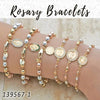 18 pulseras de rosario en capas de oro ($5.55) c/u
