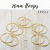 20prs de aretes de aro de 70 mm de diámetro en capas de oro ($5.00) c/u