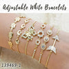 18 Adjustable White Bracelets in Gold Layered ($5.55) ea