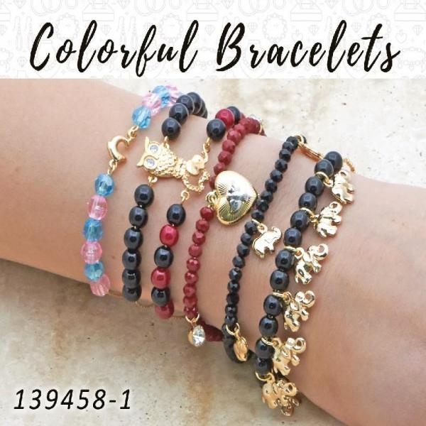 20 pulseras coloridas en capas de oro ($5.00) c/u