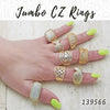 10 Jumbo Zirconia Rings in Gold Layered ($10.00) ea