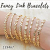 18 pulseras de eslabones elegantes en capas de oro ($5.55) c/u