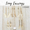 35 aretes largos en capas de oro ($2.85) c/u