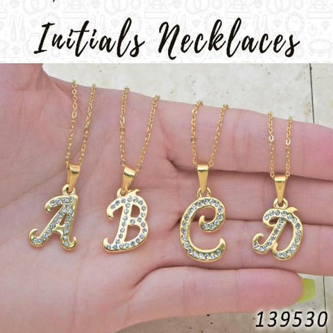 25 collares con iniciales en capas de oro ($4.00) c/u