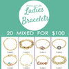 20 Brazaletes para damas ($6.00 c/u) Surtido de estilos mixtos
