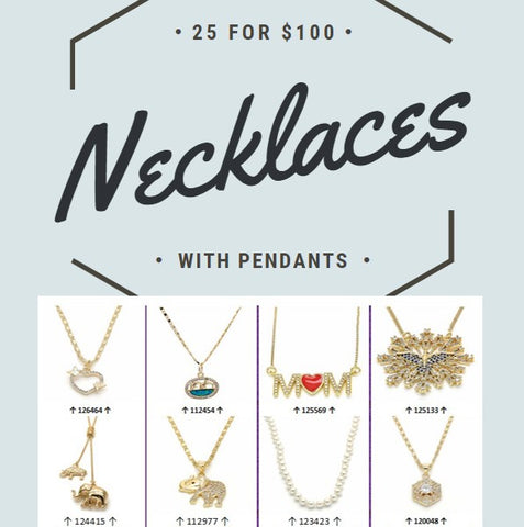 25 collares colgantes ($4.00 c/u) estilos variados variados