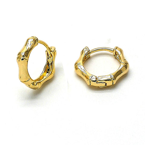 Bamboo & Puff Hoop Earrings Wholesale - Gold Filled Style Wholesale