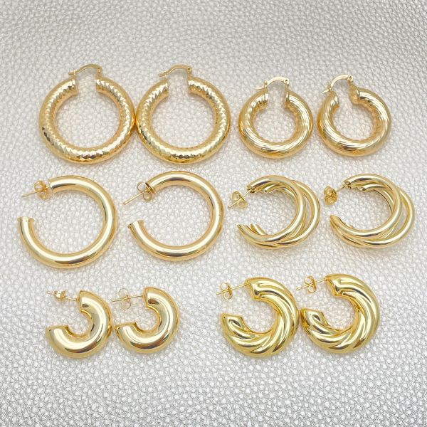 Gold Filled chunky hoop earrings wholesale