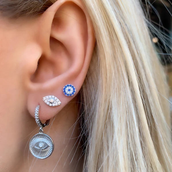 925 Sterling Silver evil eye earrings wholesale