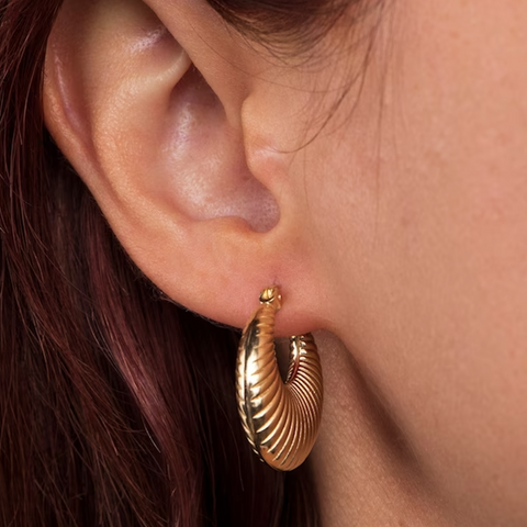 Gold Filled Hoops - Hollow or Puff - Argollas - Arracadas Oro Laminado