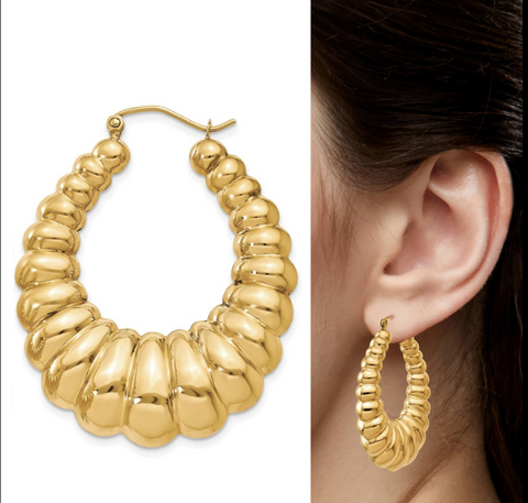 Puff Shrimp Earrings - Gold Filled