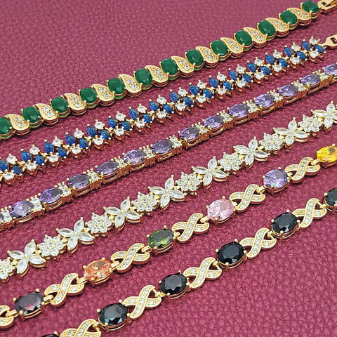Oro Laminado Gold Filled Tennis Bracelets