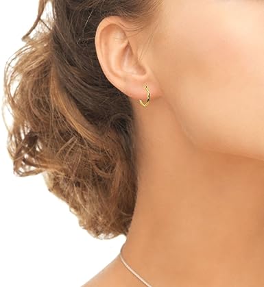 Girls Hoop Earrings - Aretes Argollas de Oro Laminado