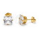 Oro Laminado Stud Earring, Gold Filled Style with White Cubic Zirconia, Polished, Golden Finish, 5.128.027