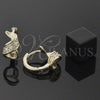 Oro Laminado Huggie Hoop, Gold Filled Style Infinite Design, with White Cubic Zirconia, Polished, Golden Finish, 5.130.033