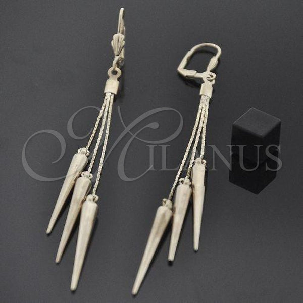 Oro Laminado Long Earring, Gold Filled Style Polished, Golden Finish, 5.070.002