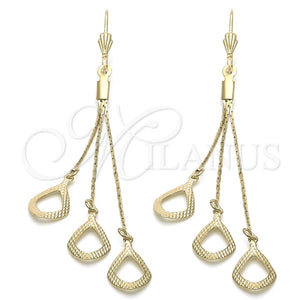 Oro Laminado Long Earring, Gold Filled Style Polished, Golden Finish, 5.072.006