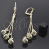 Oro Laminado Long Earring, Gold Filled Style Pear Design, Polished, Golden Finish, 5.078.009