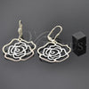 Oro Laminado Dangle Earring, Gold Filled Style Flower Design, Polished, Tricolor, 5.079.012