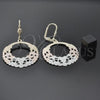 Oro Laminado Dangle Earring, Gold Filled Style Flower Design, Polished, Tricolor, 5.080.006