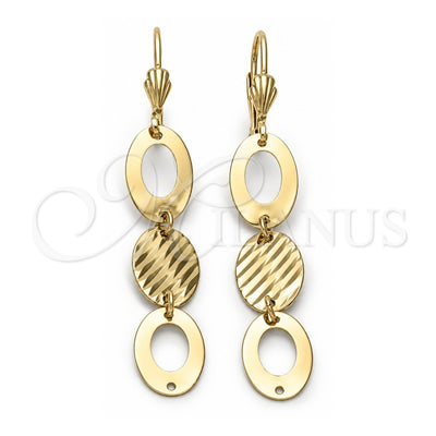 Oro Laminado Long Earring, Gold Filled Style Polished, Golden Finish, 5.082.011
