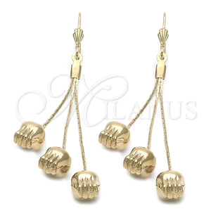 Oro Laminado Long Earring, Gold Filled Style Polished, Golden Finish, 5.083.005