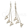 Oro Laminado Long Earring, Gold Filled Style Dolphin Design, Polished, Golden Finish, 5.084.004