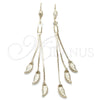 Oro Laminado Long Earring, Gold Filled Style Leaf Design, Polished, Golden Finish, 5.084.012