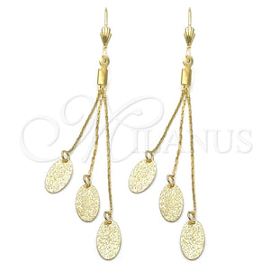 Oro Laminado Long Earring, Gold Filled Style Polished, Golden Finish, 5.090.003