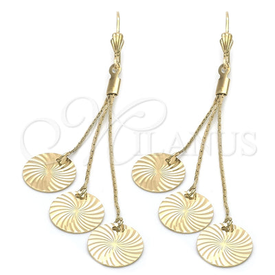 Oro Laminado Long Earring, Gold Filled Style Polished, Golden Finish, 5.091.003 for wholesale, main product view